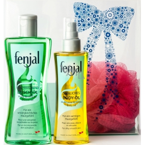 Fenjal Oil shower oil 200 ml + body oil 150 ml + massage washcloth 1 piece, cosmetic set