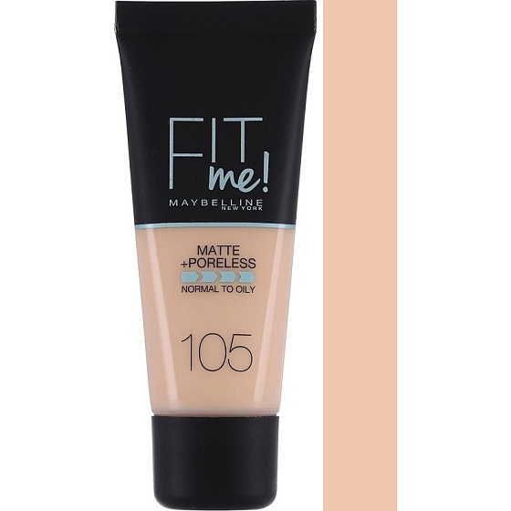 Maybelline Fit Me Matte & Poreless Foundation Makeup 105 Natural Ivory 30 ml