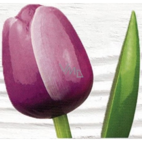 Bohemia Gifts Wooden tulip violet-white 34 cm