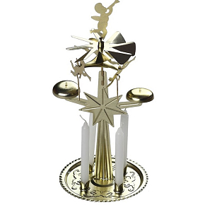 Golden angel chimes with 4 candles 130 x 270 mm