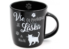 Nekupto Hafani ceramic mug black Cat 300 ml