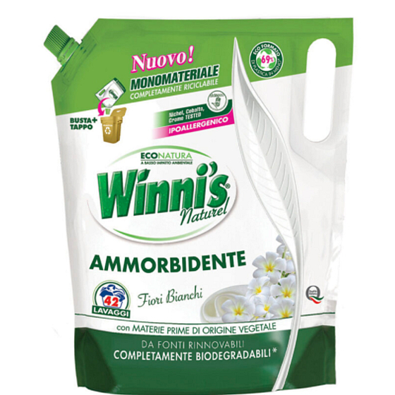 Winnis Eko Ammorbidente Ecoformato Fiori hypoallergenic concentrated fabric softener with floral scent 42 washes 1.47 l