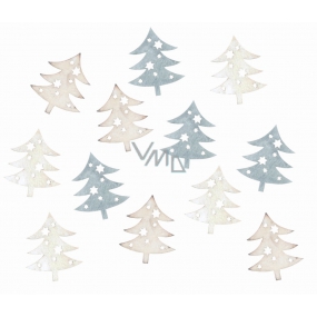 Trees wooden gray 4 cm, 12 pieces