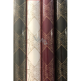 Zöwie Gift wrapping paper 70 x 150 cm Christmas Luxury Noble Stars with embossed white gold stars