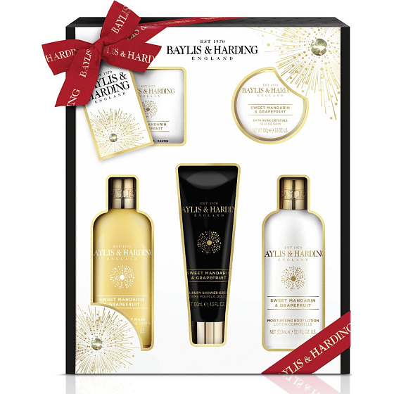 Baylis & Harding Sweet Tangerine and Grapefruit Cleansing Gel 300 ml + shower cream 300 ml + soap 150 g + body and hand lotion 130 ml + body butter 100 ml, cosmetic set