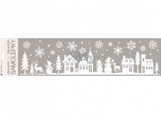 Room Decor Decorative white sticker with glitter small town 15 x 64 cm