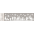 Decorative white sticker with glitter small town 15 x 64 cm
