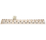 Advent calendar wooden white with gold star 78 x 395 mm