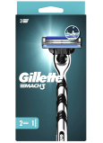 Gillette Mach3 razor + spare head 2 pieces for men