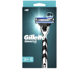 Gillette Mach3 razor + spare head 2 pieces for men