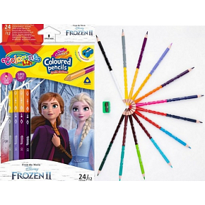 Colorino Triangular Pastel Pencils Disney Frozen Double-Sided 24 Colors