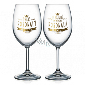 Nekupto Pair of wine glasses Mr. Perfect and Mrs. Perfect 2 x 440 ml