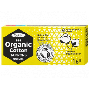 Carin Organic Cotton Normal organic tampons made of natural cotton 16 pieces