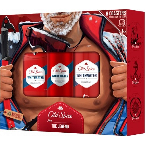 Old Spice White Water Alpinist shower gel 250 ml + deodorant stick 50 ml + deodorant spray 150 ml, cosmetic set for men