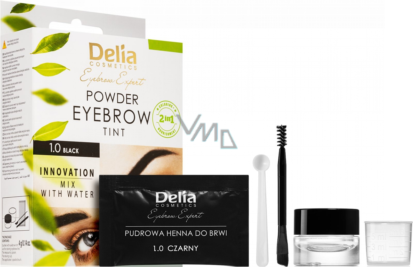 Delia Cosmetics Eyebrow Expert Henna powder eyebrow colour 1.0 black 4