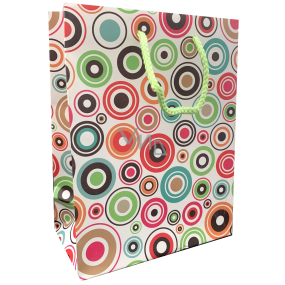 EP Line Gift paper bag 17 x 22,5 x 9 cm White with coloured rings