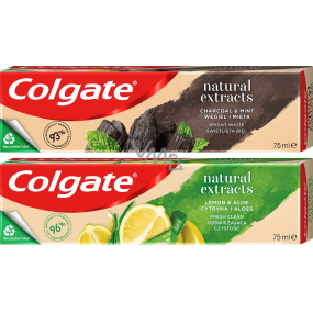 Colgate Natural Extracts Charcoal & Mint toothpaste 75 ml + Lemon & Aloe toothpaste 75 ml, 36 pieces carton
