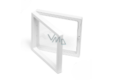 3D universal plastic frame with foil, white 11 x 11 cm