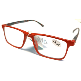 Berkeley Reading Dioptric Glasses +3.0 plastic red, black checkered 1 piece MC2250