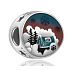 Charm Sterling silver 925 Snow-covered magic land, bead for bracelet Christmas