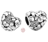 Charm Sterling silver 925 Sparkling openwork hearts, bead on love bracelet