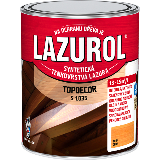 Lazurol Topdecor S1035 thin-layer wood stain T024 cedar, 750 ml