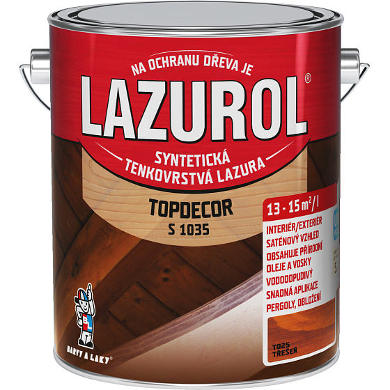 Lazurol Topdecor S1035 thin-layer wood stain T025 cherry, 2.5 l