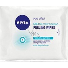 Nivea Visage Pure Effect 3 in 1 deep cleansing peeling wipes 20 pieces