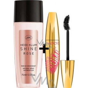 Astor Big & Beautiful Boom! Curved mascara + Heidi Klum Shine Rose perfumed deodorant glass for women 75 ml, cosmetic set