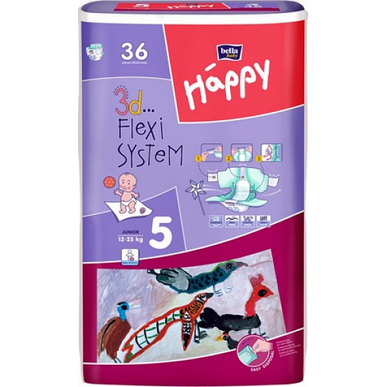 Bella Happy 5 Junior 12-25 kg diaper panties 36 pieces