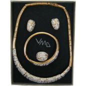 Jewelery Gold set with silver stones in a gift box