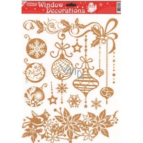 Glue - free window films with gold glitter 1. Christmas rose 42 x 30 cm