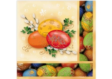Aha Velikonoční papírové ubrousky žluté s vajíčky 3 vrstvé 33 x 33 cm 20 kusů
