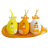 Plastic chickens 5 cm, 3 pieces