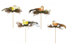 Bird with nest with recess 14 cm + skewels