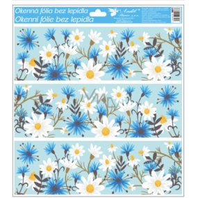 Glue-free window foil with glitter flower tape 33 x 30 cm