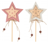 Wooden star, flakes 7 cm + skewers 1 piece