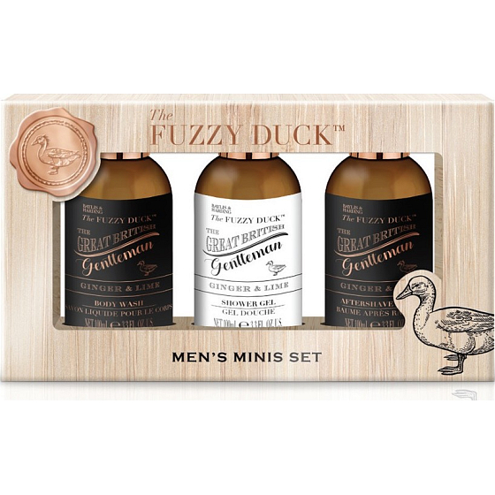 Baylis & Harding Men Ginger and Lime cleansing gel for body and hair 100 ml + shower gel 100 ml + aftershave balm 100 ml, cosmetic set