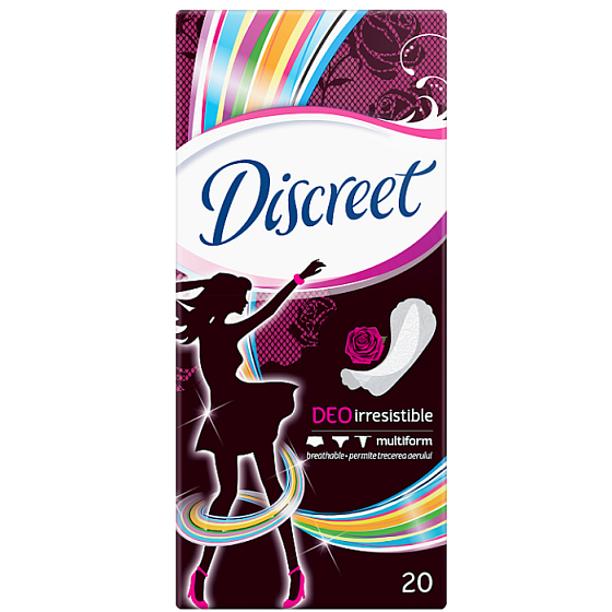 Discreet Deo Irresistible multiform panty liner intimate pads for everyday use 20 pieces