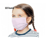 Veil 3 layers protective medical non-woven disposable, low respiratory resistance for children 10 pieces pink without print