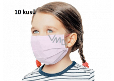 Veil 3 layers protective medical non-woven disposable, low respiratory resistance for children 10 pieces pink without print