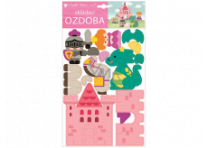 Folding paper ornament fairy castle 21 x 36.5 cm
