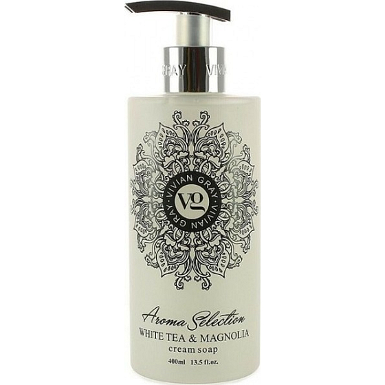 Vivian Gray Aroma Selection White Tea & Magnolia luxury liquid soap with dispenser 400 ml