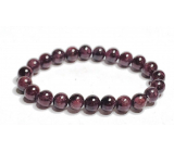 Garnet bracelet elastic natural stone, ball 8 mm / 16 - 17 cm, stone of fire, love