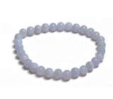 Chalcedony bracelet elastic natural stone, ball 6 mm / 16 - 17 cm, AA quality, stone of love, joy