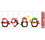 Window film without glue coloured Penguins with glitter flakes 60 x 22,5 cm