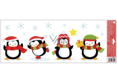 Window film without glue coloured Penguins with glitter flakes 60 x 22,5 cm