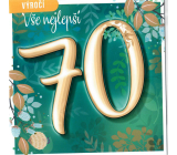 Nekupto card 70 years anniversary 150 x 150 mm Happy Birthday blue