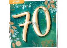 Nekupto card 70 years anniversary 150 x 150 mm Happy Birthday blue