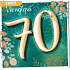 Nekupto card 70 years anniversary 150 x 150 mm Happy Birthday blue